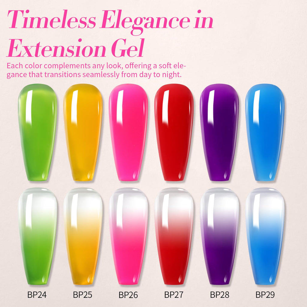Born Pretty Neon Extension Nail Gel Kit – 6 Colors, All-In-One Set with Nail Lamp