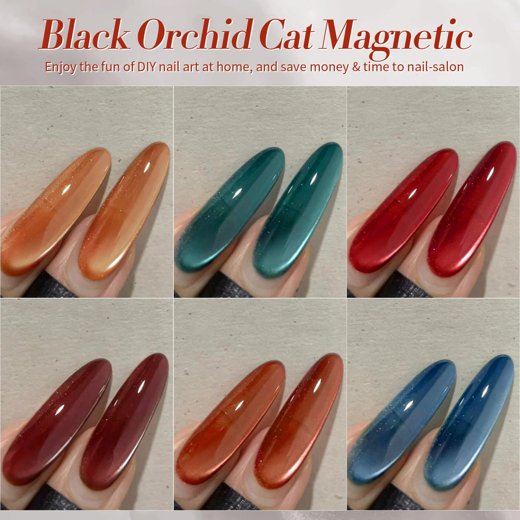 Born Pretty Cat Magnetic Eye Gel Nail Polish Kit (6Pcs) – Jelly Glass Crystal Magnetic Nail Polish