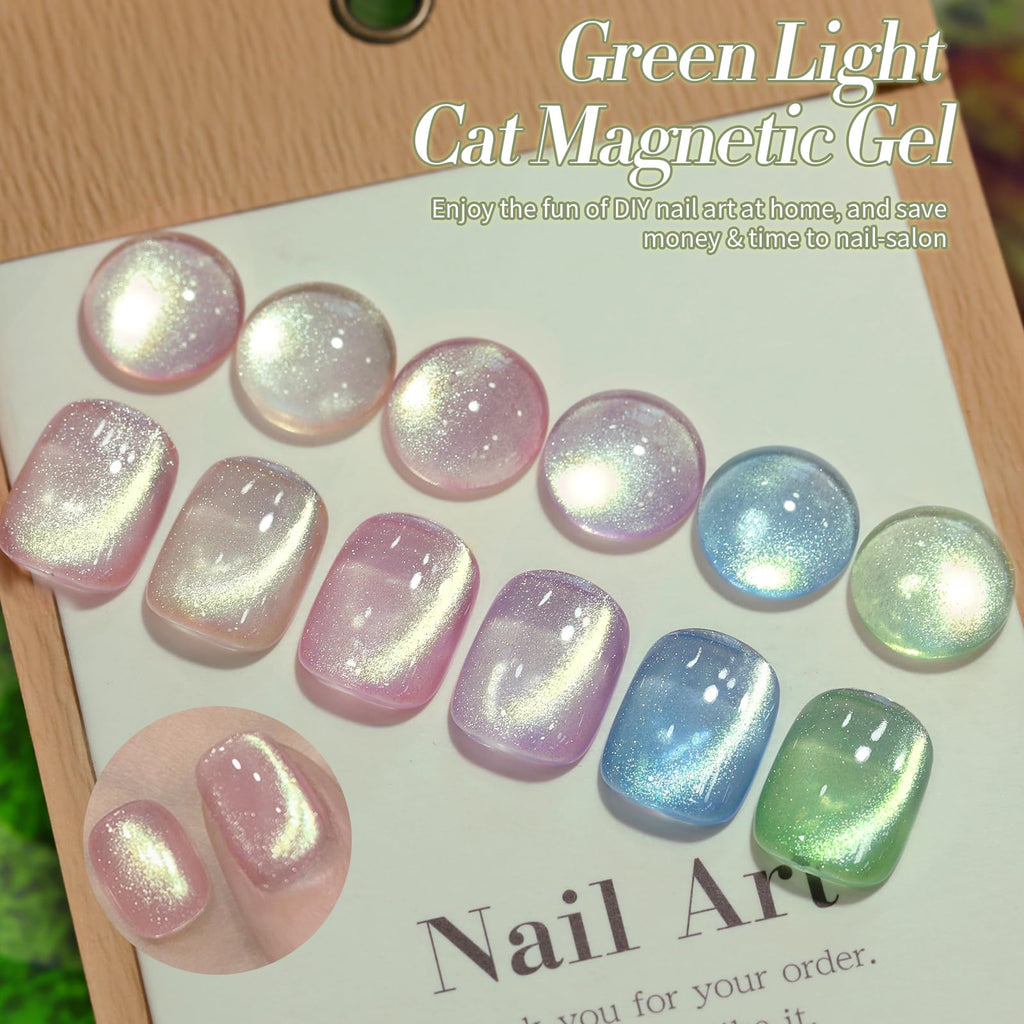 Born Pretty Cat Eye Magnetic Gel Nail Polish Set – Shimmering Aurora Holographic Nails