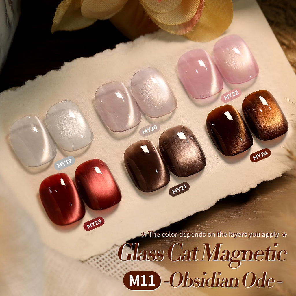 Born Pretty Cat Magnetic Eye Gel Nail Polish – 6-Color Retro Glitter Kit | Soak-Off LED Gel