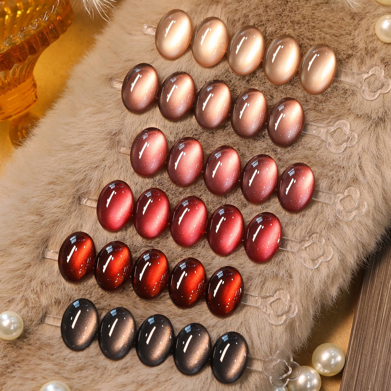 Born Pretty Cat Magnetic Eye Gel Nail Polish Kit – 6x7ml Magnetic Gel Colors (Fall/Winter Glitter)