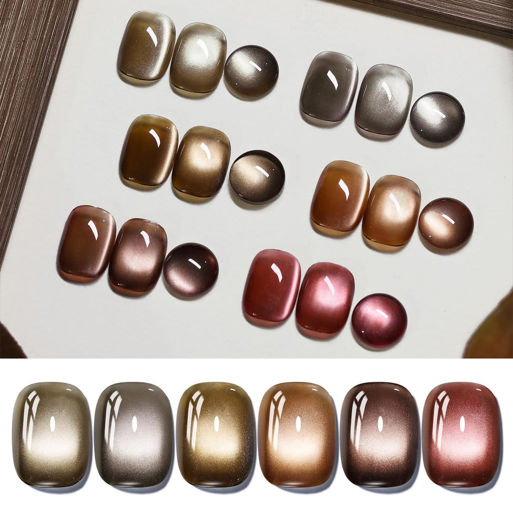 Born Pretty Cat Magnetic Eye Gel Nail Polish Kit – 6 Jelly Glass Polishes