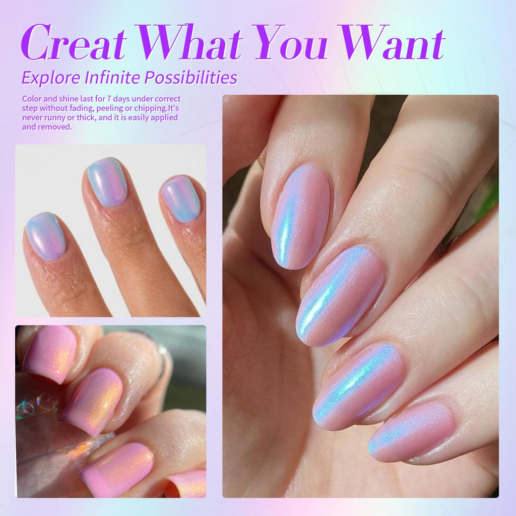 Born Pretty Pearl Nail Polish Set – 6 Shimmer Colors (Ombre) | Quick Dry