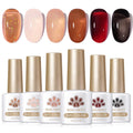 Born Pretty Jelly Gel Nail Polish Set — Fall/Winter 6-Piece 7ml Gel Kit (Brown, Burgundy, Black, Nude, Transparent)