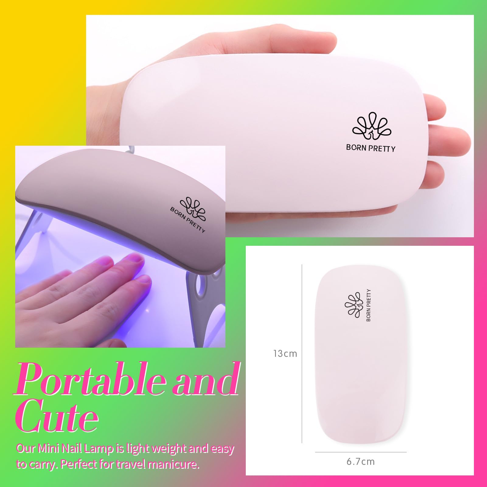Born Pretty Neon Extension Nail Gel Kit – 6 Colors, All-In-One Set with Nail Lamp