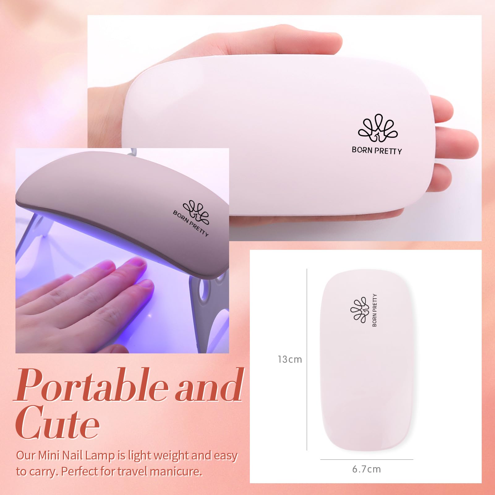 Born Pretty Extension Nail Gel Kit – 6 Colors, All-In-1 Set with UV Lamp, Base & Top Coat