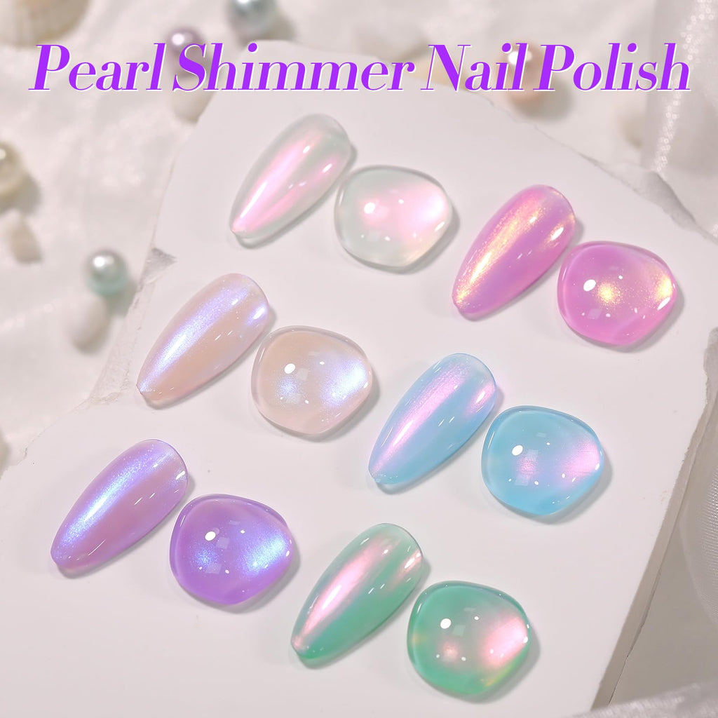 Born Pretty Pearl Nail Polish Set – 6 Shimmer Colors (Ombre) | Quick Dry