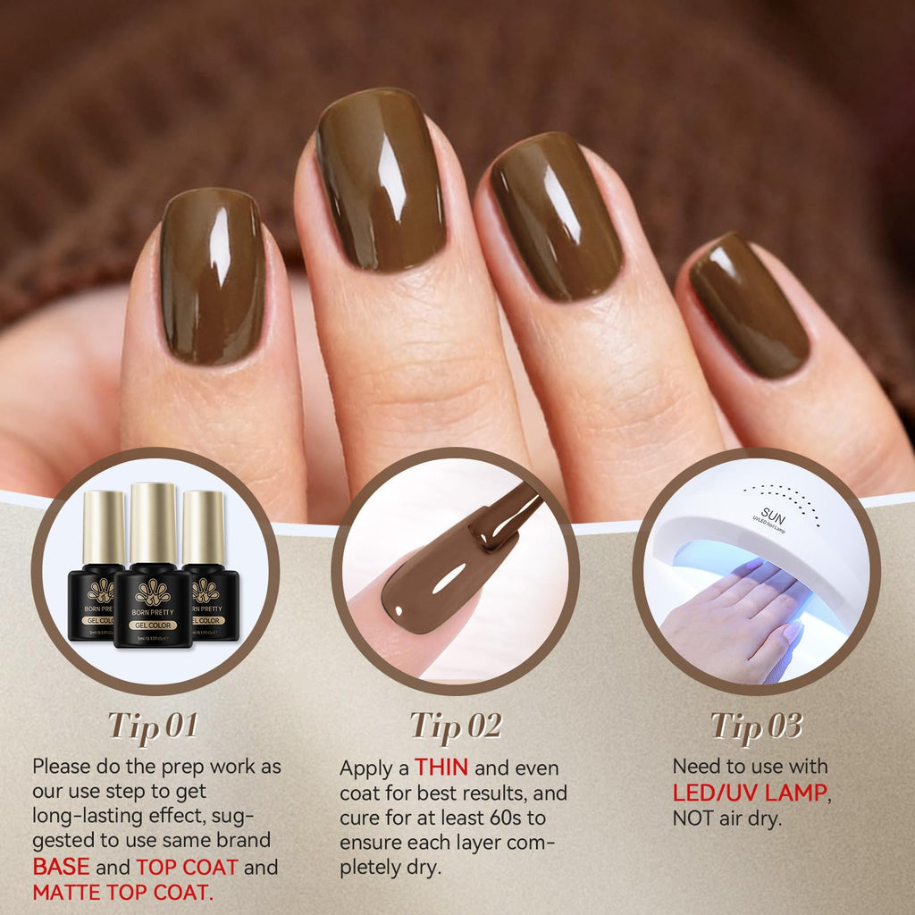 Born Pretty 23Pcs Gel Nail Polish Set – Fall/Winter Shades with Base & Top Coat