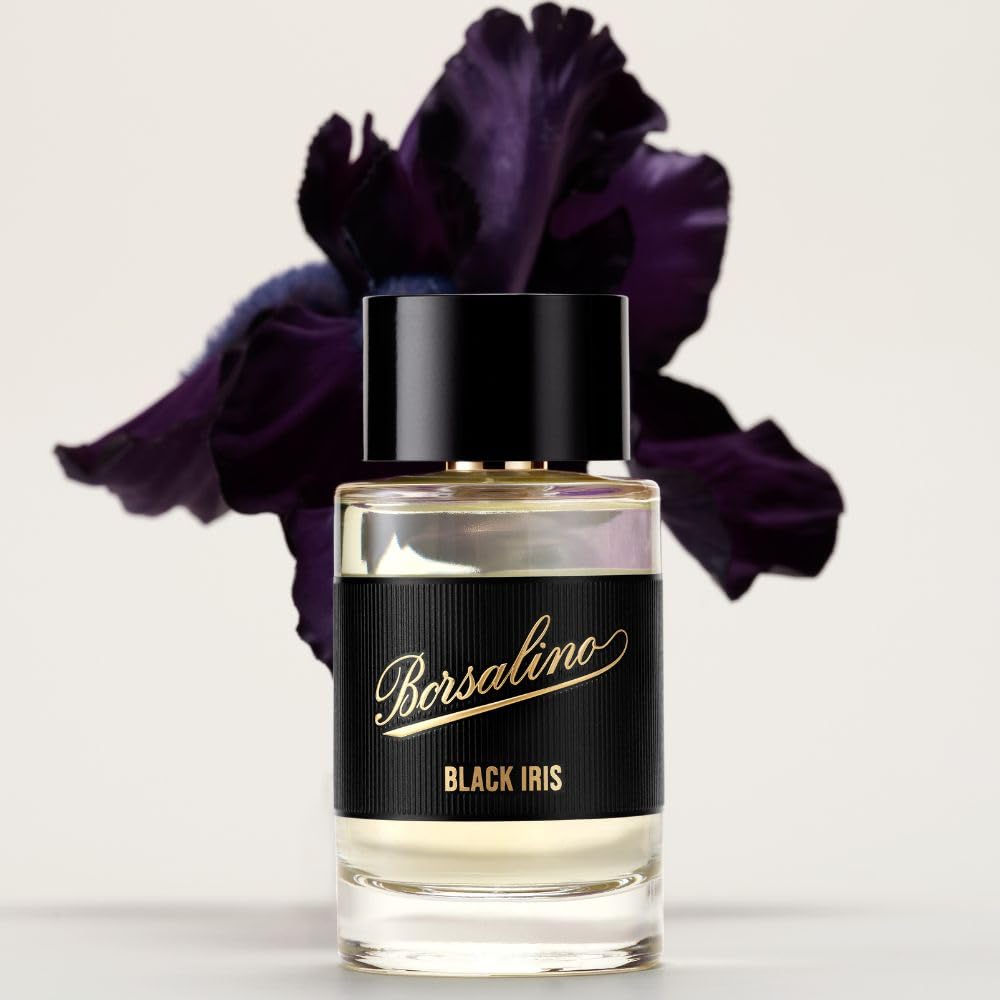 Borsalino Black Iris – Men’s Eau de Parfum | Long-Lasting Fresh Woody Amber with Bergamot & Iris