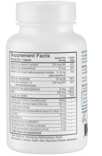 BosleyMD Men’s Healthy Hair Growth Supplements – DHT-Blocking Botanicals, Biotin & Zinc | 60 Capsules (2-Month Supply)
