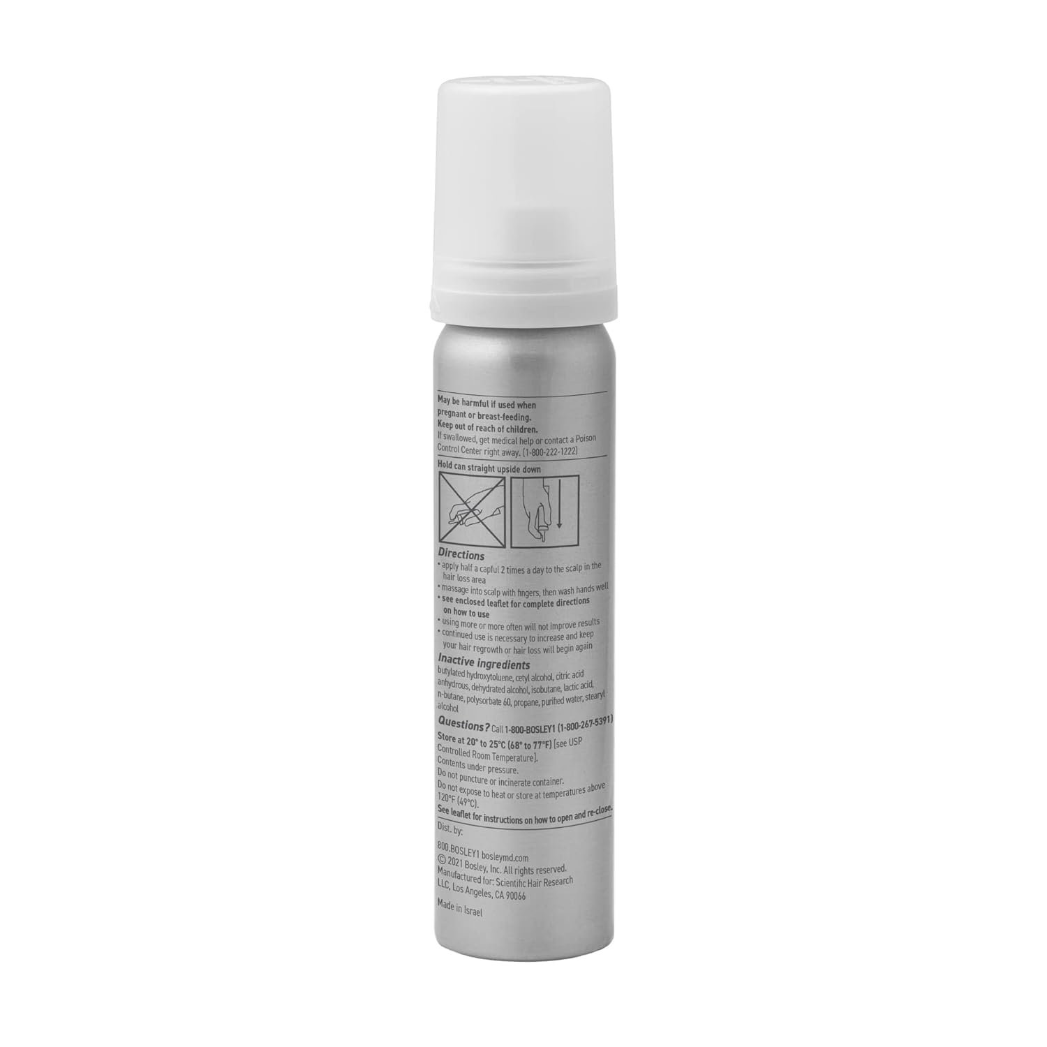 BosleyMD Minoxidil Foam 5% – Extra Strength Hair Regrowth Treatment (2 oz, 1-Month Supply)