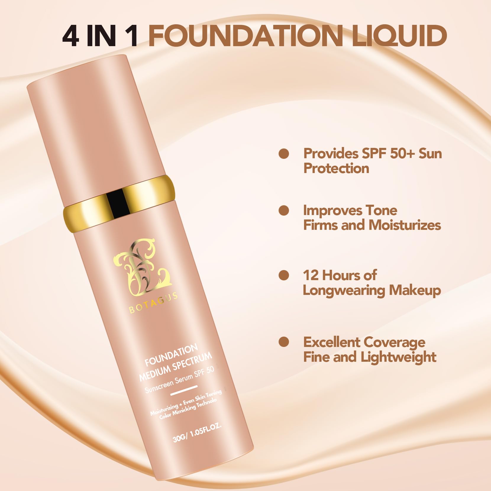 Botagus Match Cosmetics Foundation 4 in 1 - SPF50+ Longwear Foundation & Concealer