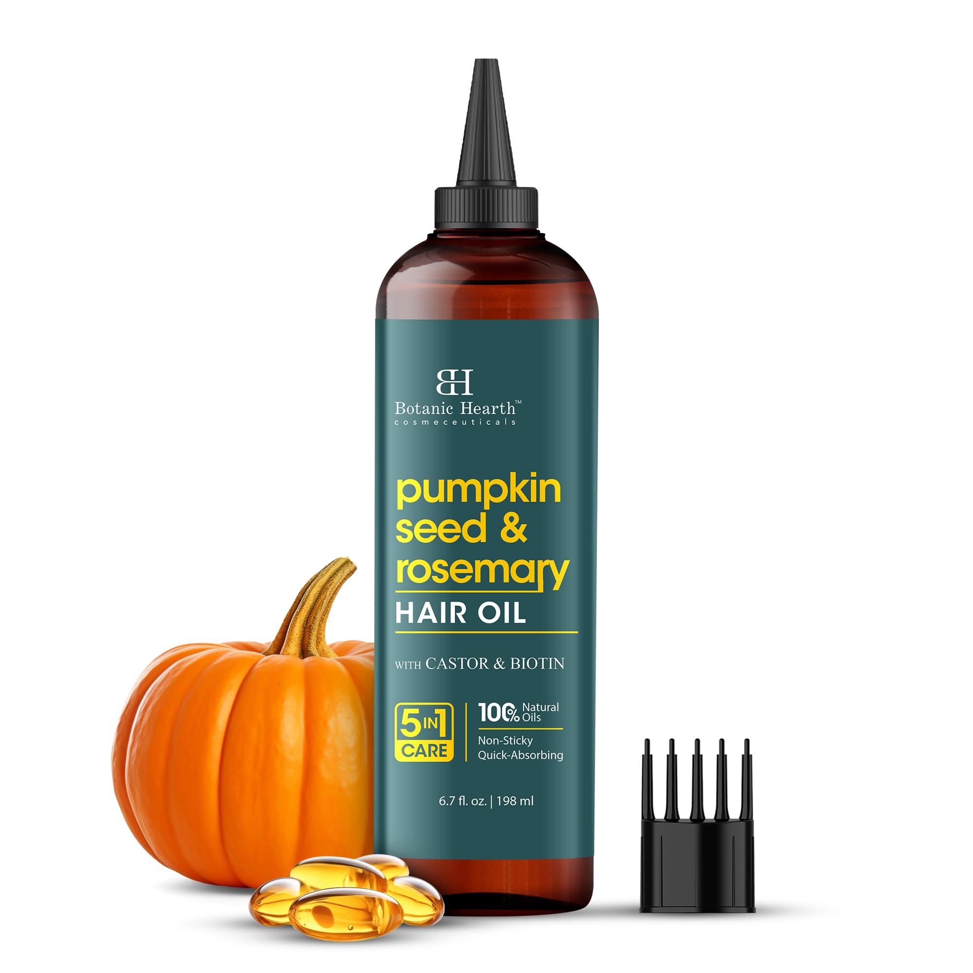 Botanic Hearth Hair Oil for Growth and Scalp Care | Rosemary and Pumpkin Seed, 6.7 fl oz