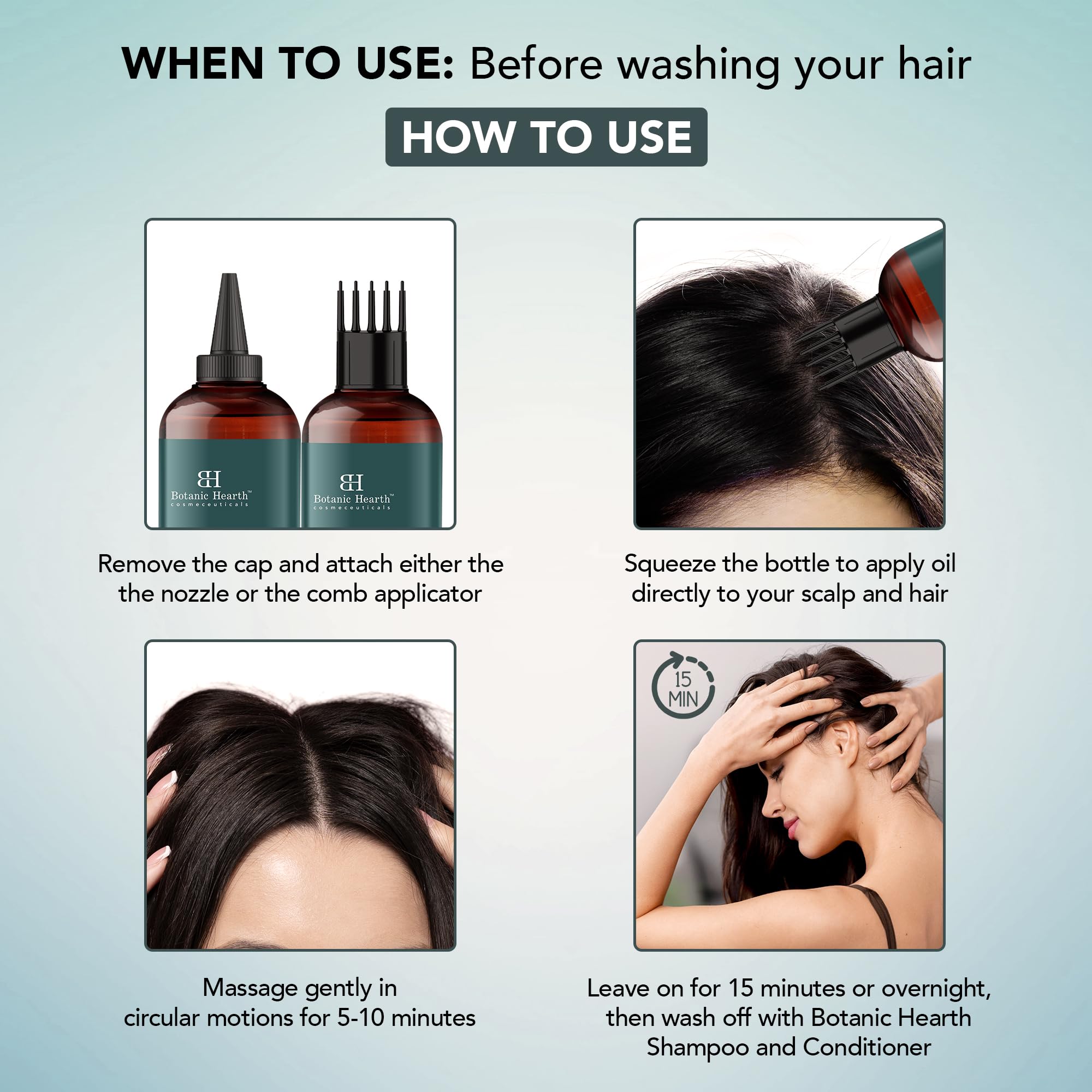 Botanic Hearth Hair Oil for Growth and Scalp Care | Rosemary and Pumpkin Seed, 6.7 fl oz