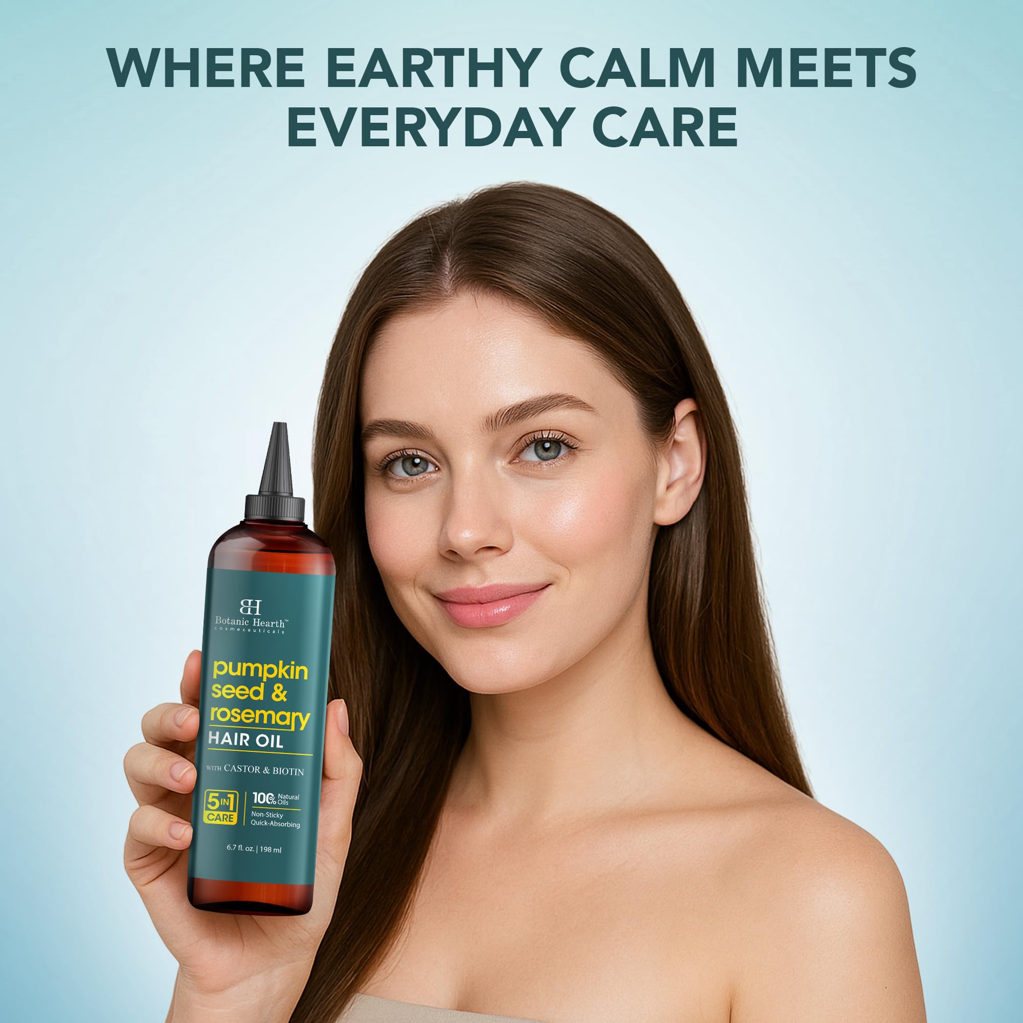Botanic Hearth Hair Oil for Growth and Scalp Care | Rosemary and Pumpkin Seed, 6.7 fl oz