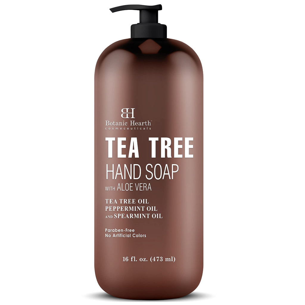 Botanic Hearth Tea Tree Liquid Hand Soap | Sulfate-Free Formula | Aloe Vera & Tea Tree Oil | 16 Fl Oz