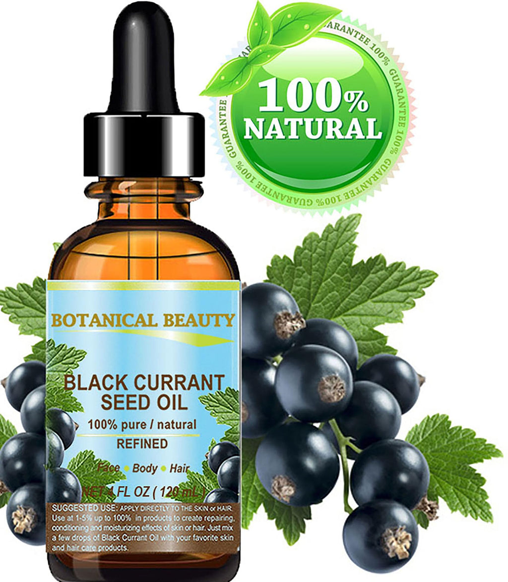 Botanical Beauty Black Currant Seed Oil — 100% Pure Cold-Pressed Carrier Oil for Skin, Hair, Lip & Nails (4 Oz)