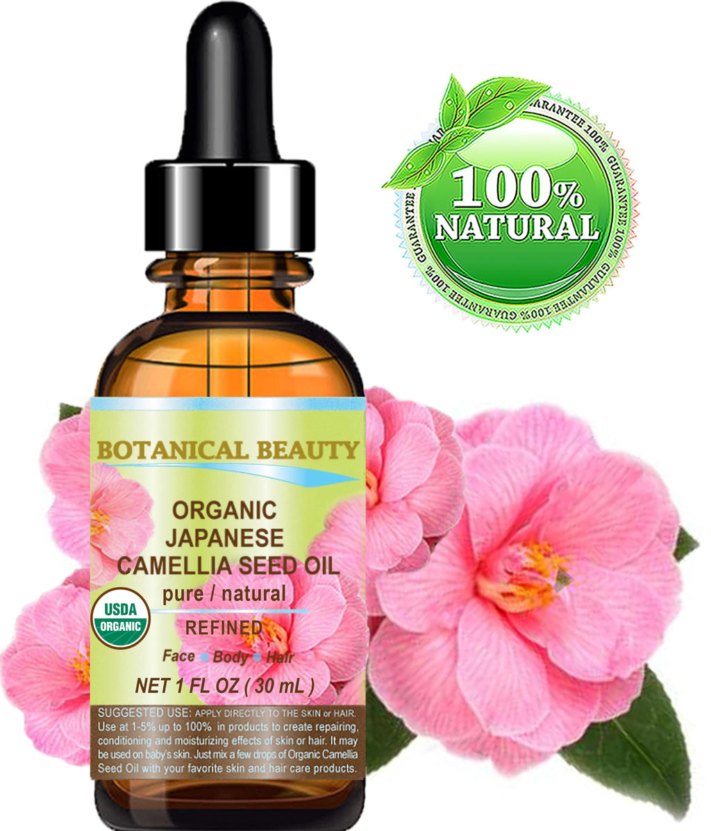 Botanical Beauty Japanese Camellia Seed Oil – Pure, Hypoallergenic Carrier Oil (1 oz)