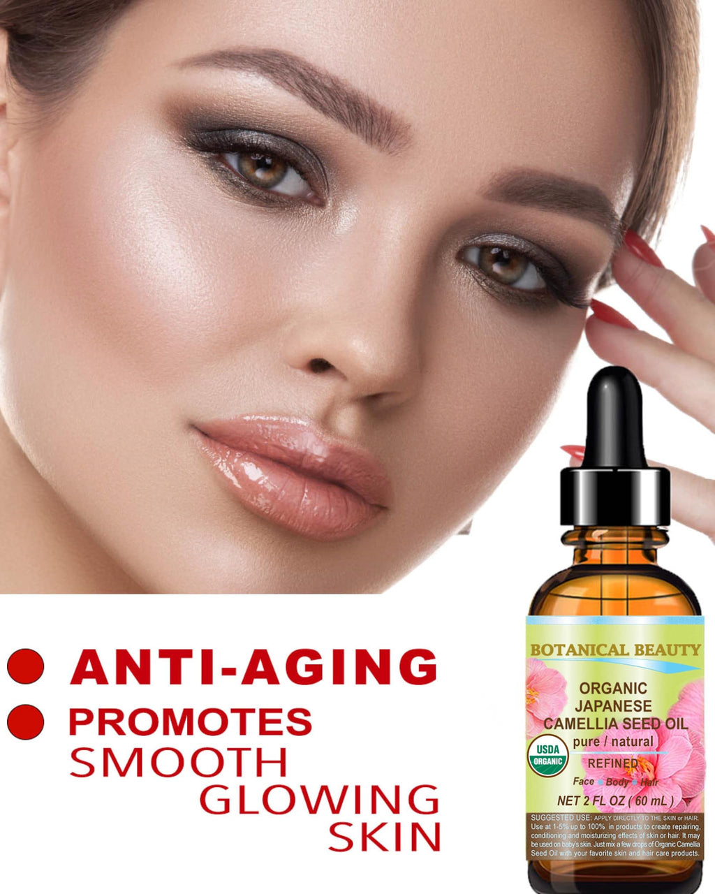 Botanical Beauty Japanese Camellia Seed Oil – Pure, Hypoallergenic Carrier Oil (1 oz)