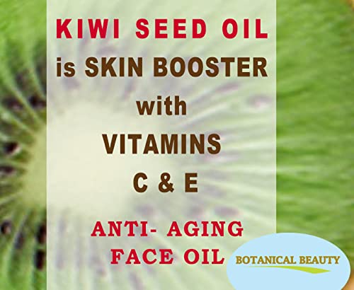 Botanical Beauty Kiwi Seed Oil – 100% Pure Virgin Cold-Pressed Carrier Oil for Face, Skin, Hair | 1 Fl Oz