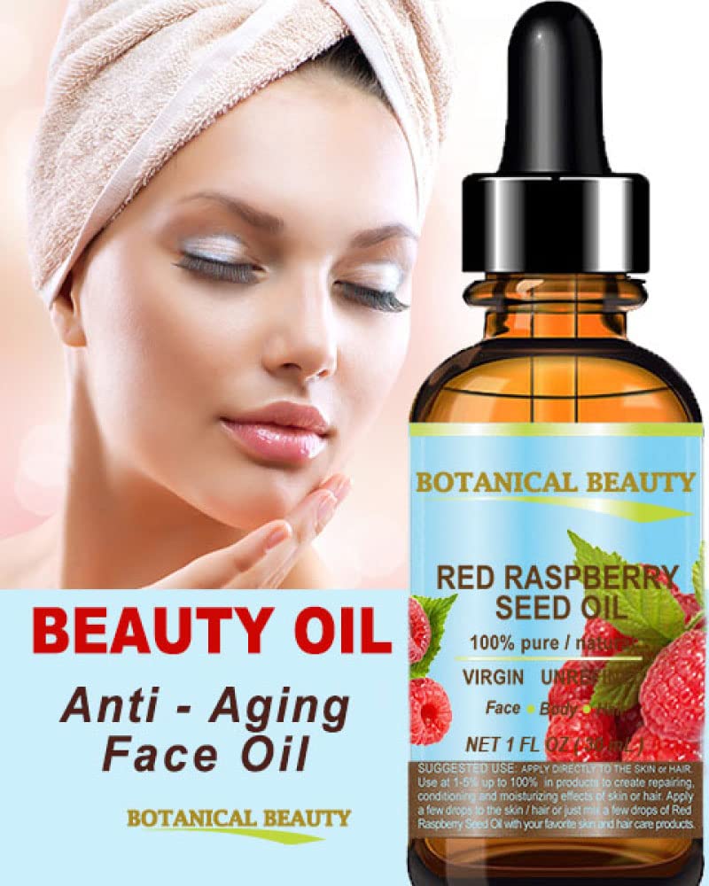 Botanical Beauty Red Raspberry Seed Oil – 4 Oz Virgin Cold-Pressed Carrier Oil