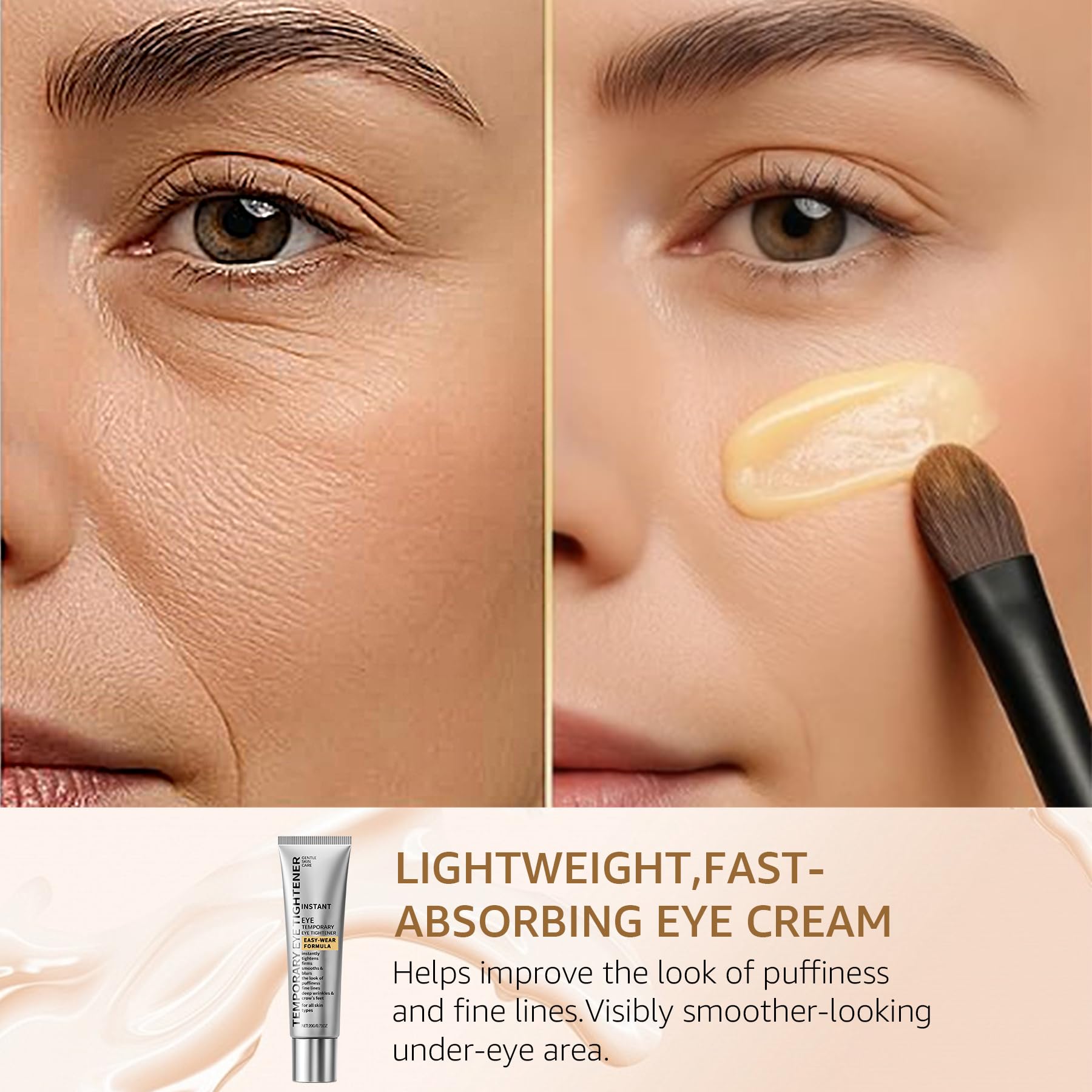 Botanikind 2PCS Perfection Eye Tightener Cream with 2 Brushes – Lightweight Firming Eye Care for All Skin Types