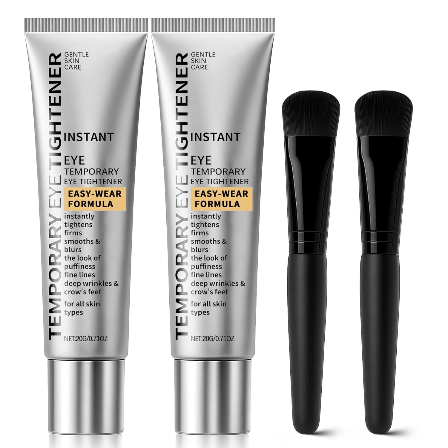Botanikind 2PCS Perfection Eye Tightener Cream with 2 Brushes – Lightweight Firming Eye Care for All Skin Types