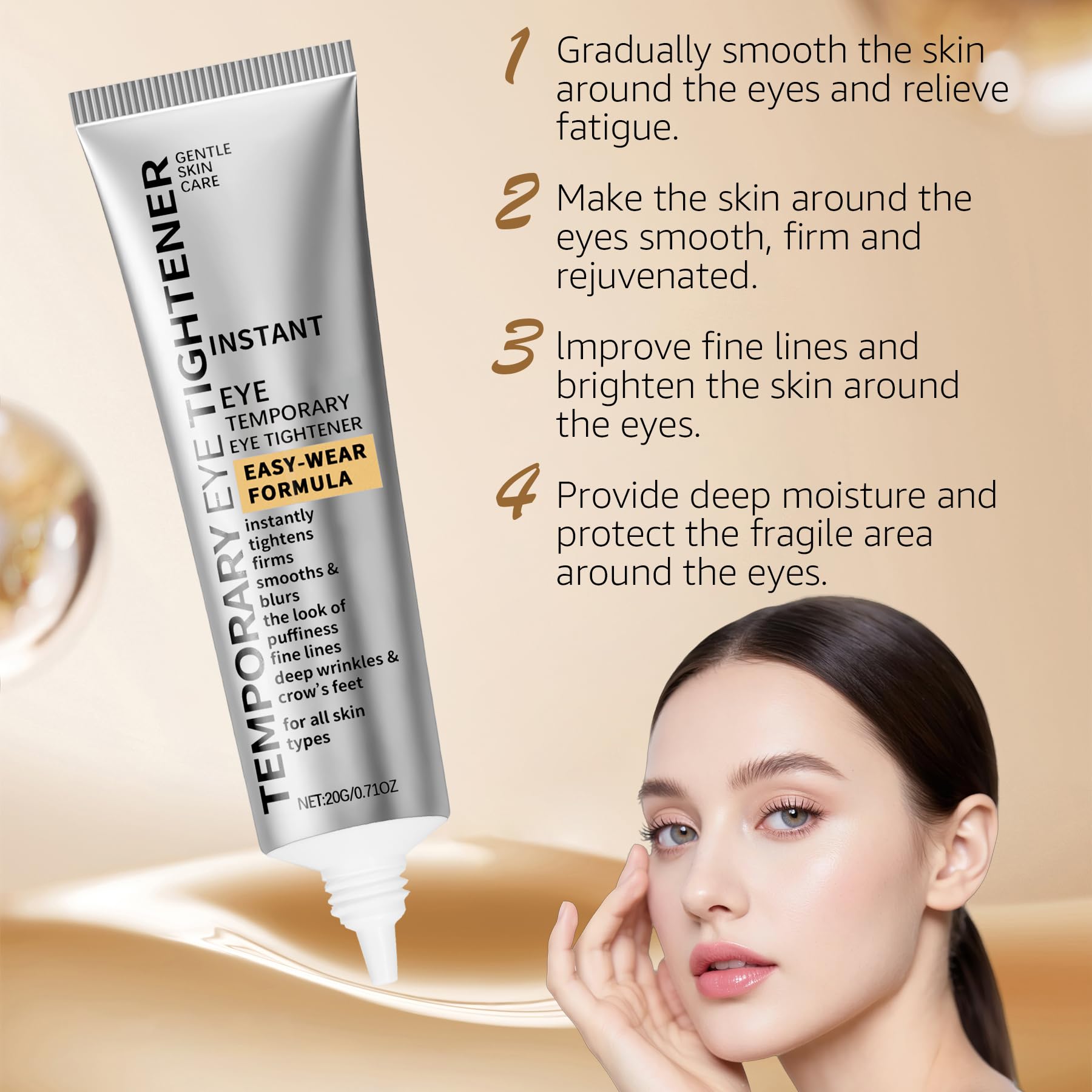 Botanikind 2PCS Perfection Eye Tightener Cream with 2 Brushes – Lightweight Firming Eye Care for All Skin Types