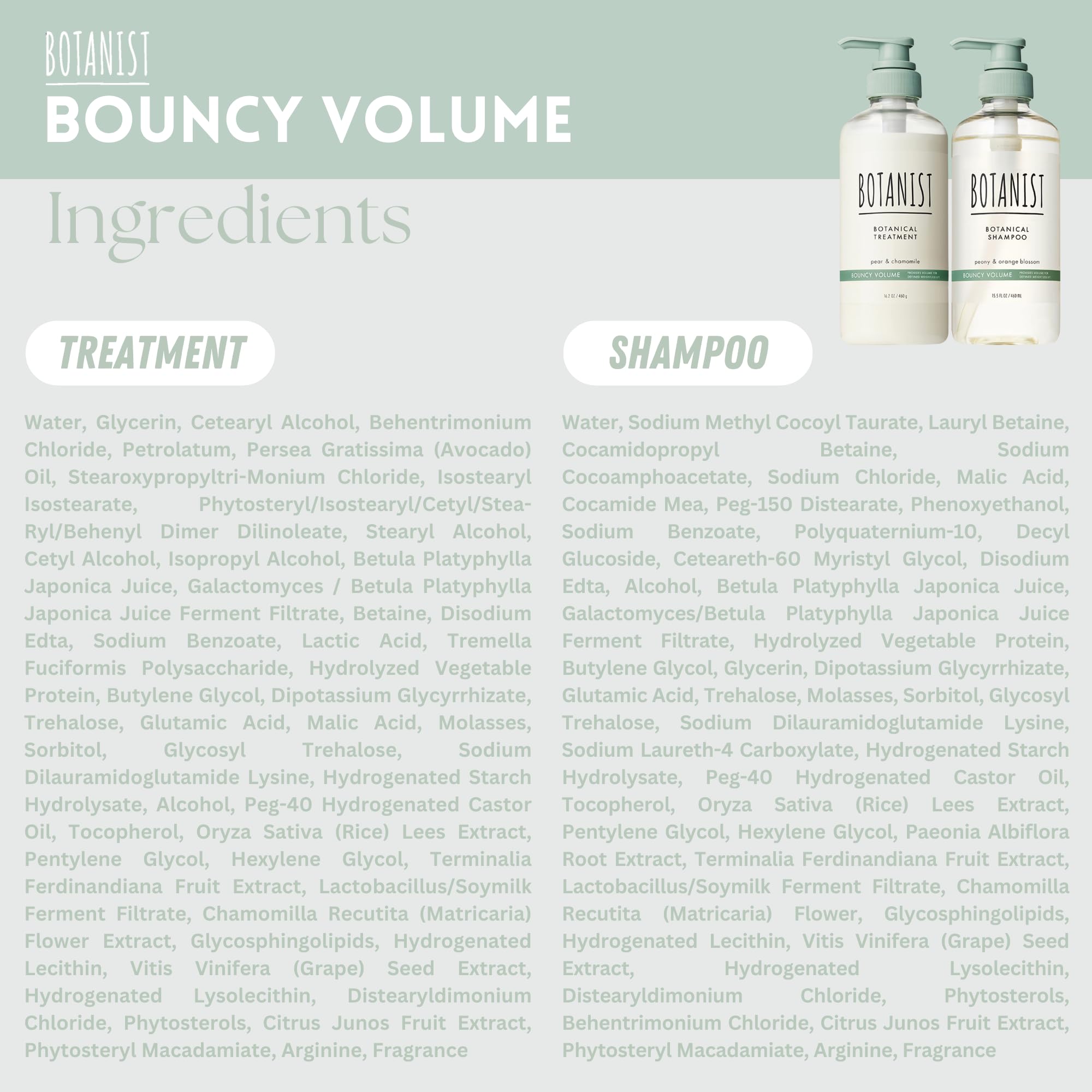 Botanist Bouncy Volume Shampoo & Conditioner for Curly Hair – Keratin, Collagen, Honey & Jojoba, 31.7 oz