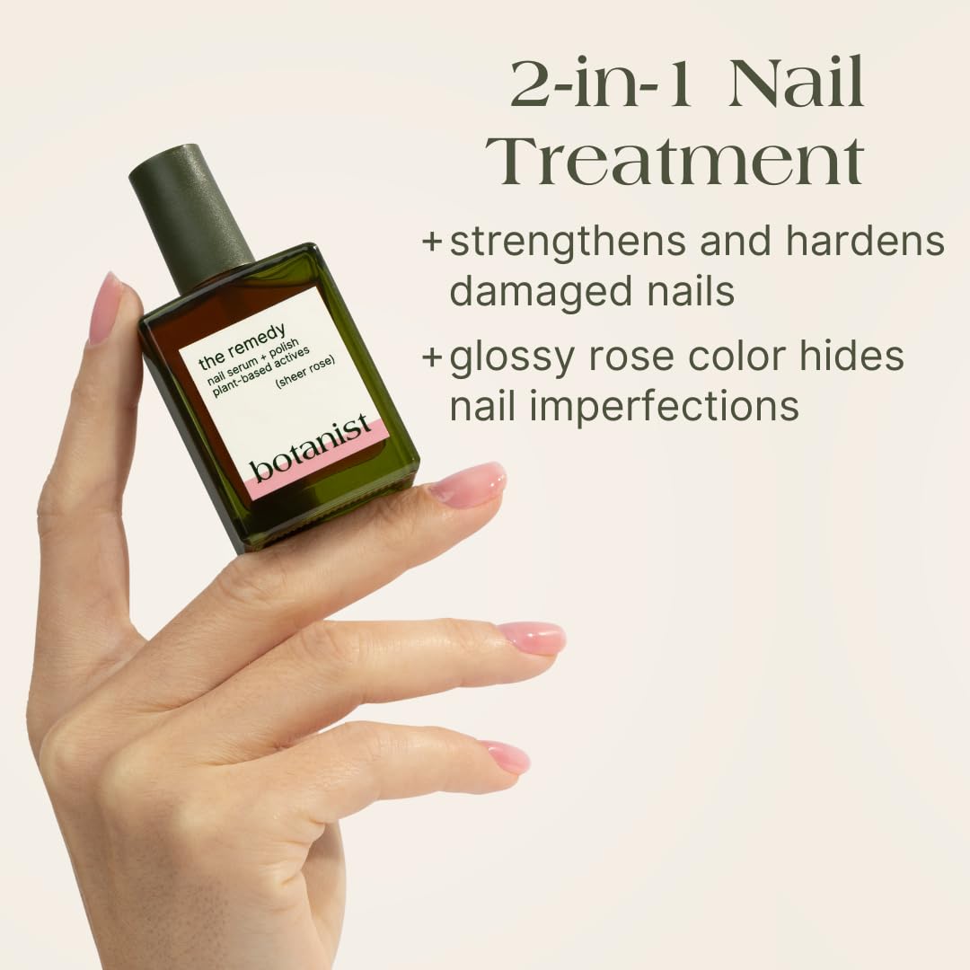 Botanist Nails The Remedy | Nail Strengthening Polish for Damaged Nails – Rose
