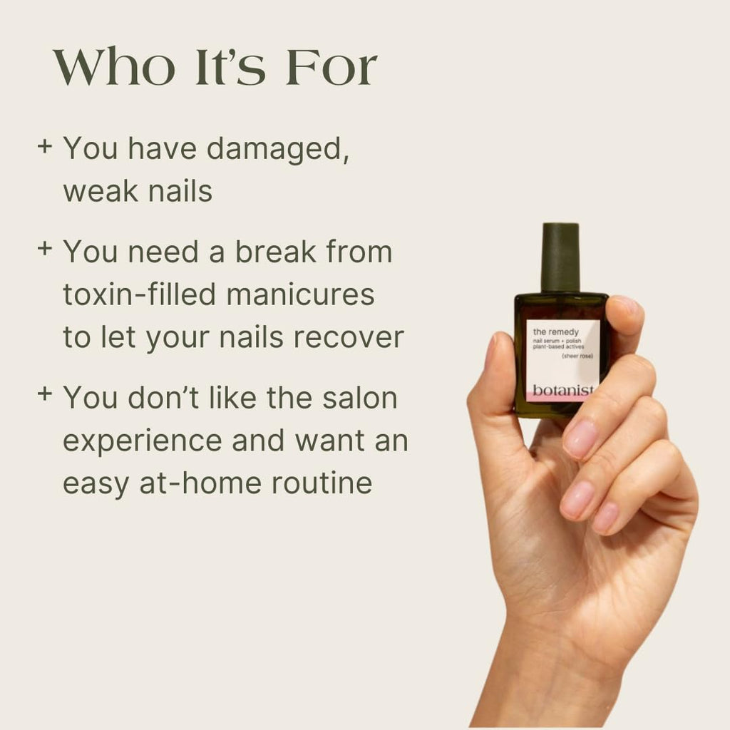 Botanist Nails The Remedy | Nail Strengthening Polish for Damaged Nails – Rose