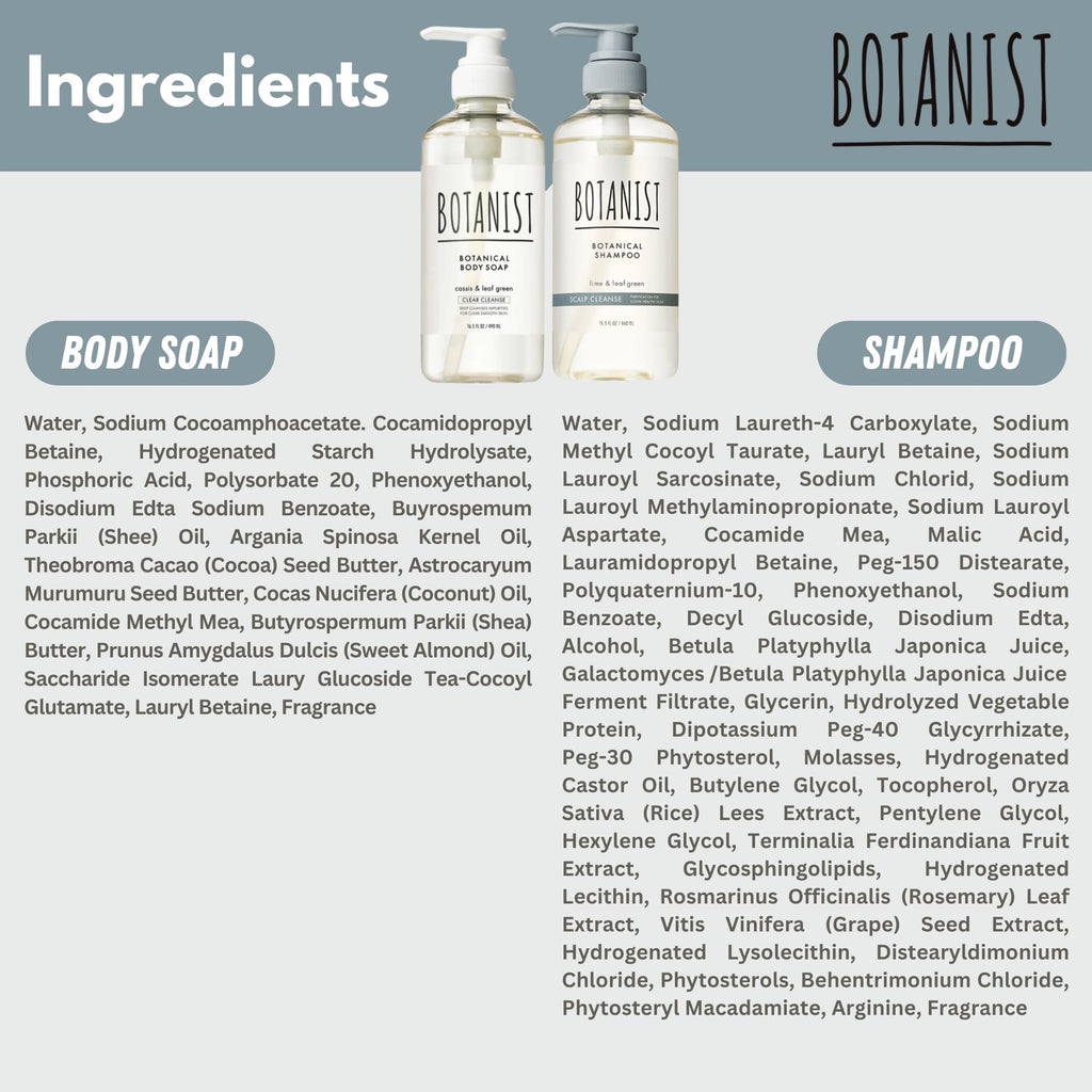 Botanist Organic Body Wash & Shampoo Set — Hydrating, Sulfate-Free, Japanese Keratin & Honey