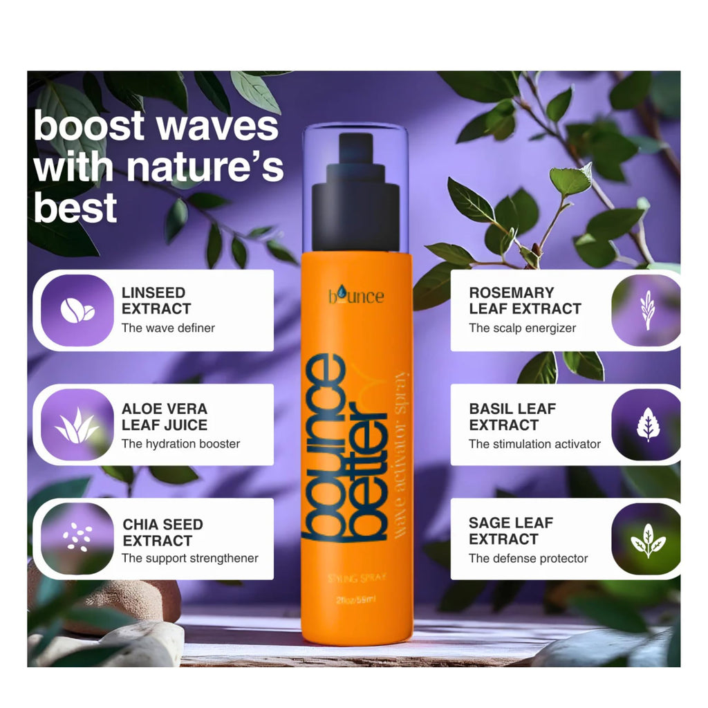 Bounce Better Wave Activator Leave-In Conditioner Spray for Curly & Wavy Hair | Anti-Frizz Formula