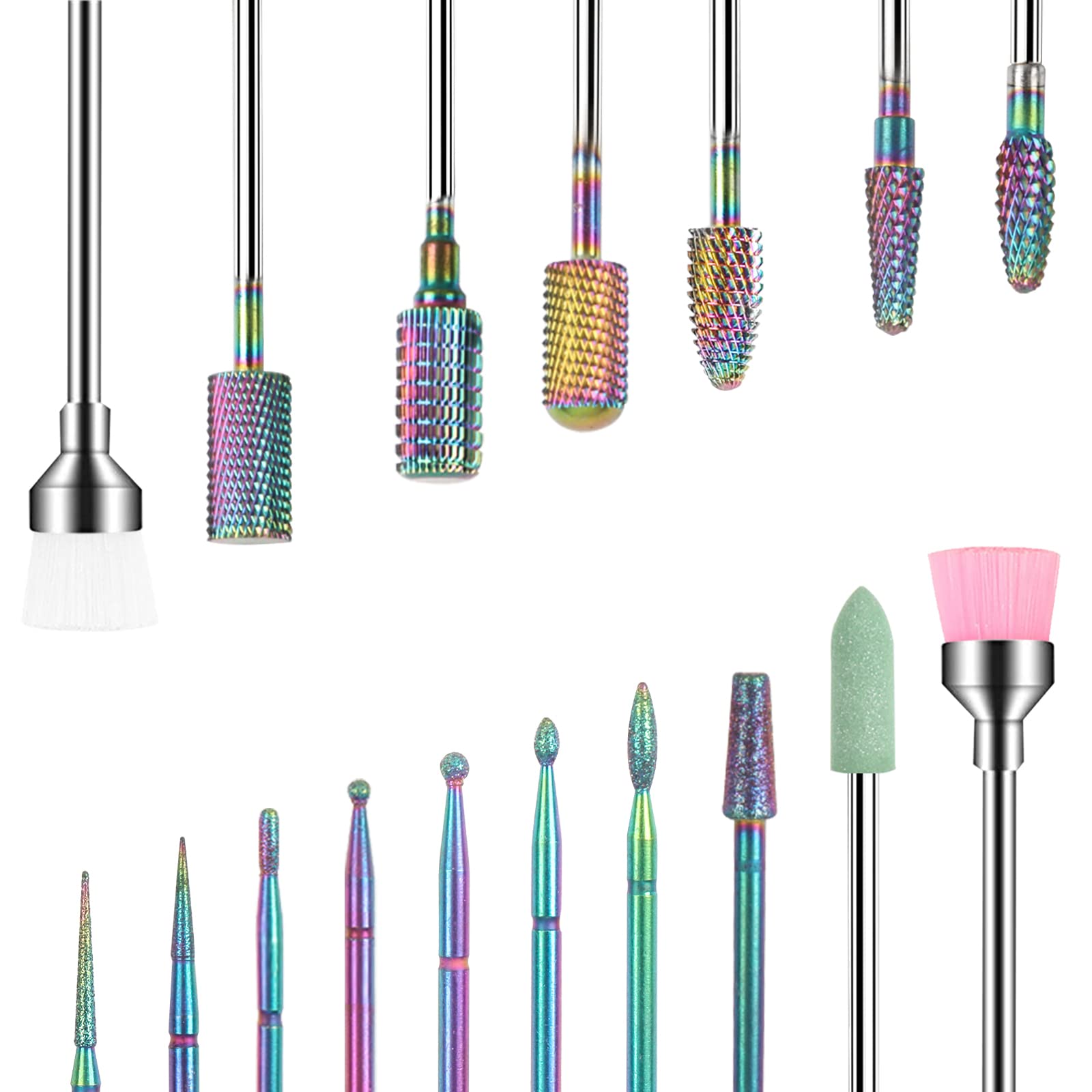 BQAN Nail Drill Bits 17Pcs Tungsten Carbide Set 3/32 inch for Nail Drill Efile - Professional & Home Use