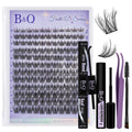B&Qaugen Feath5D Lash Clusters Kit Wispy Fluffy 8-18mm C Curl Waterproof – Glue & Tools