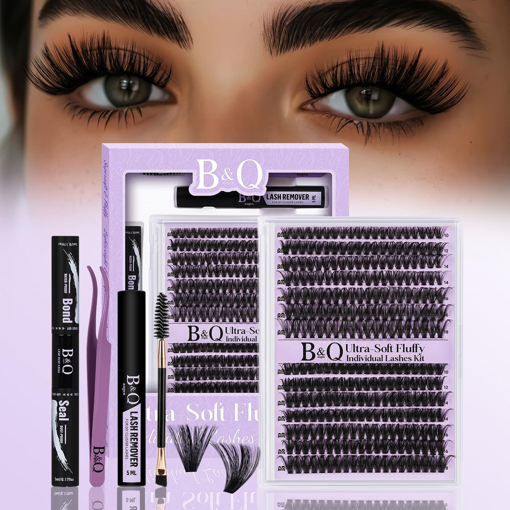 B&Q Lash Clusters Kit 280PCS Ultra Soft 70D+90D D Curl DIY Lash Extension Kit