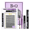 B&Qaugen Lash Clusters Kit 280PCS – DIY 40D-C Lashes with Bond and Seal