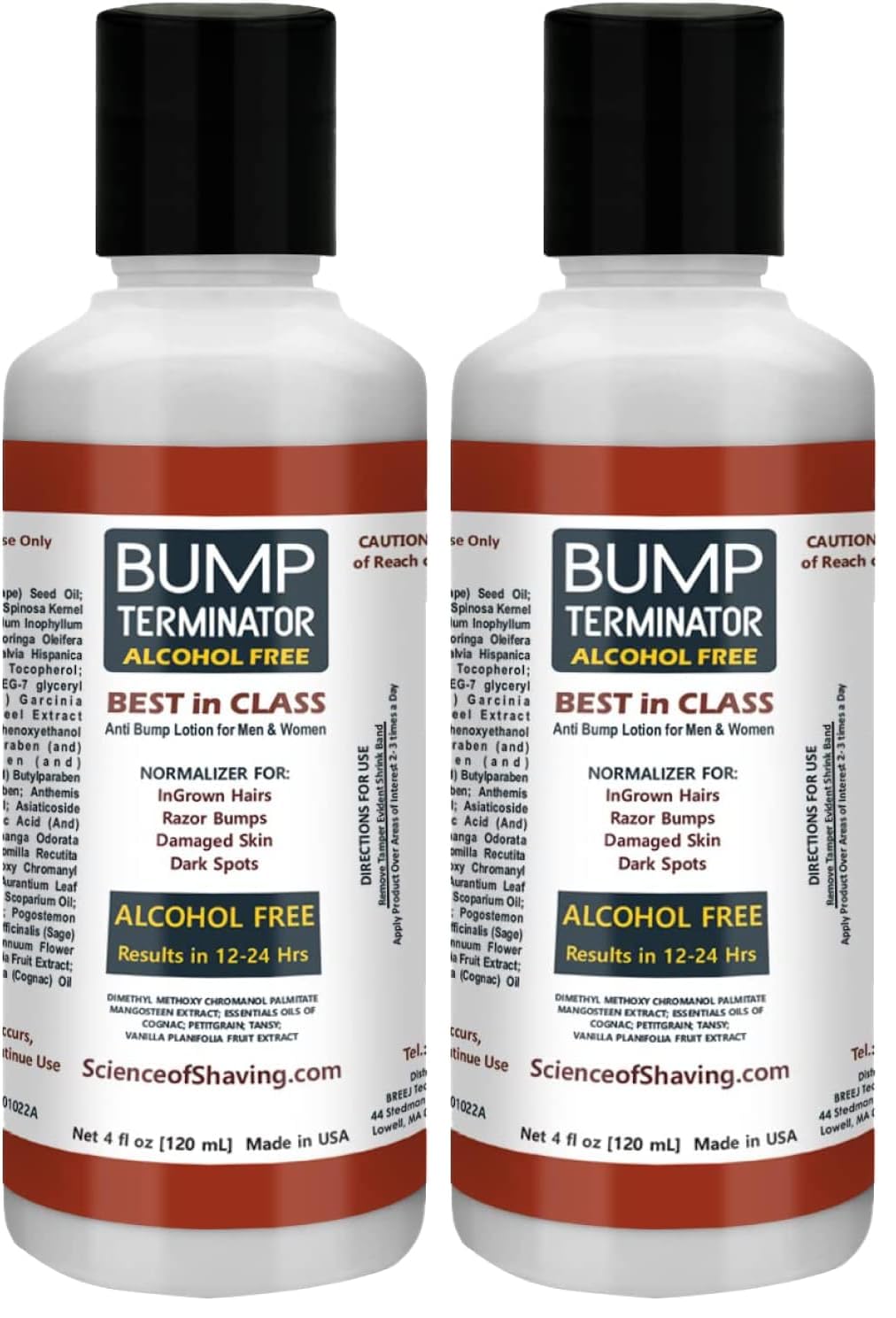 BREEJ Bump Terminator Alcohol-Free Razor Bump Lotion Pack of 2, 4 fl oz