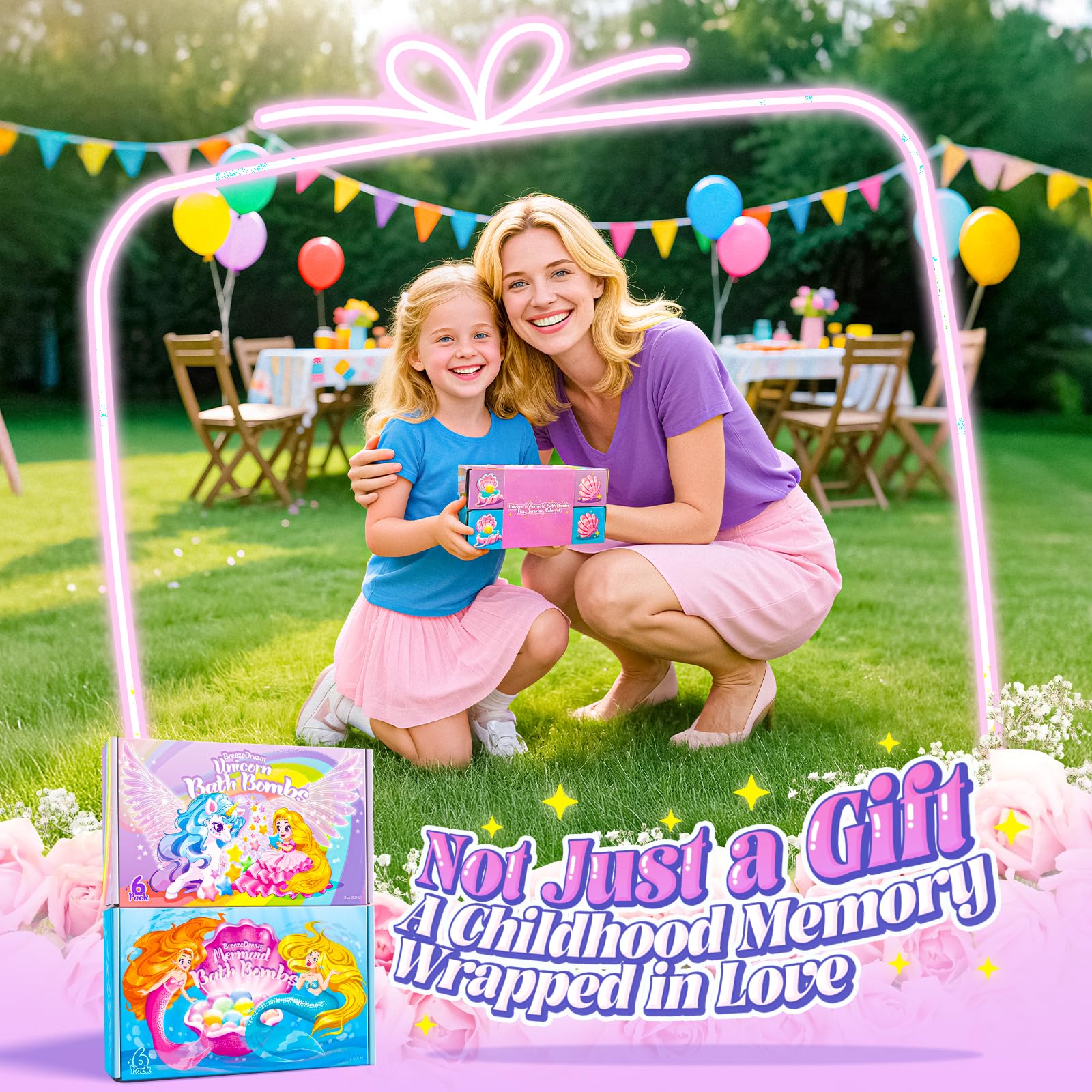 BreezeDream Shell Bath Bombs for Girls – 12-Pack Mermaid & Unicorn Gift Set with 20 Surprises