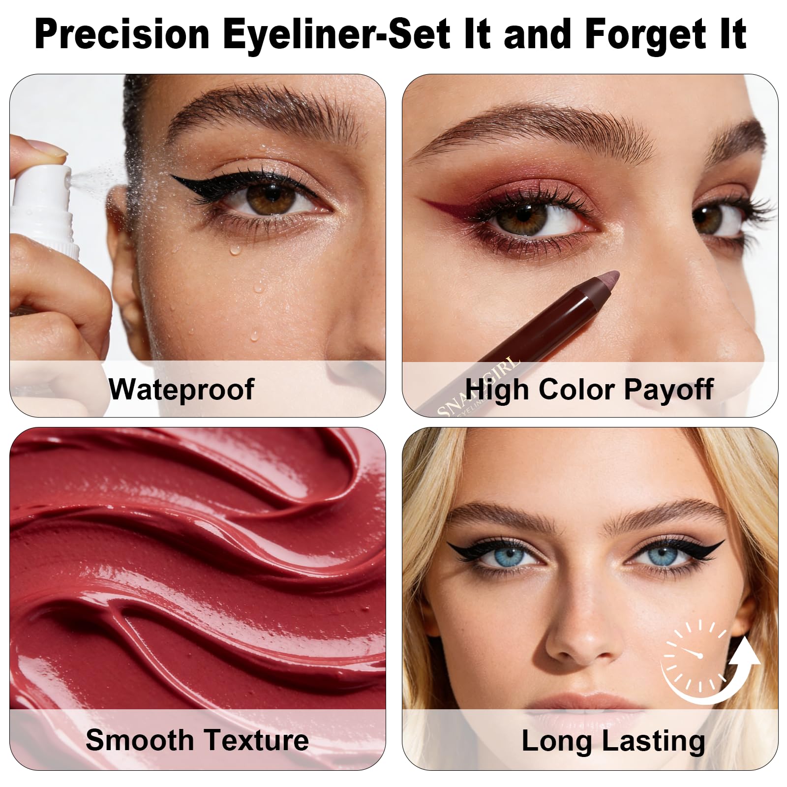 Brenqe Plum&Brown 2PCS Gel Eyeliner Pencil | Waterproof, Long-Lasting Plum & Brown