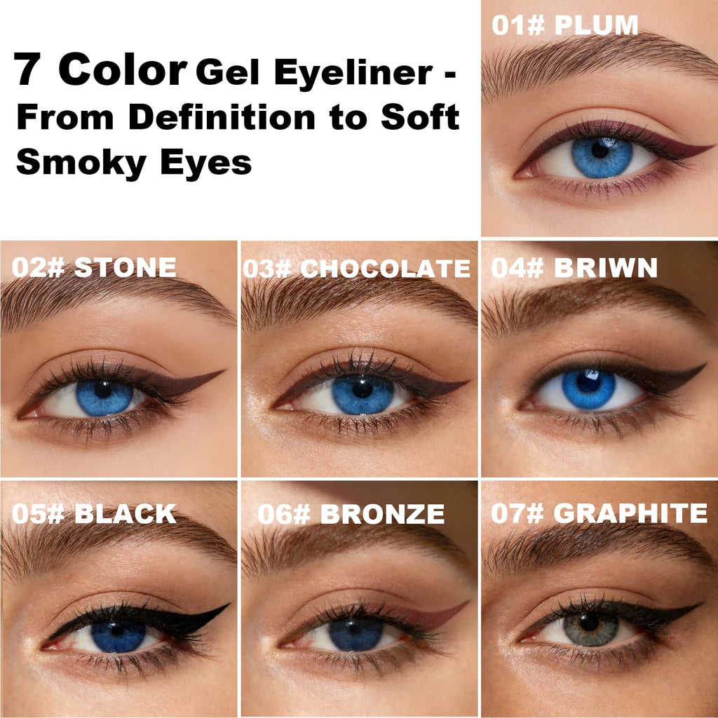 Brenqe Plum&Brown 2PCS Gel Eyeliner Pencil | Waterproof, Long-Lasting Plum & Brown