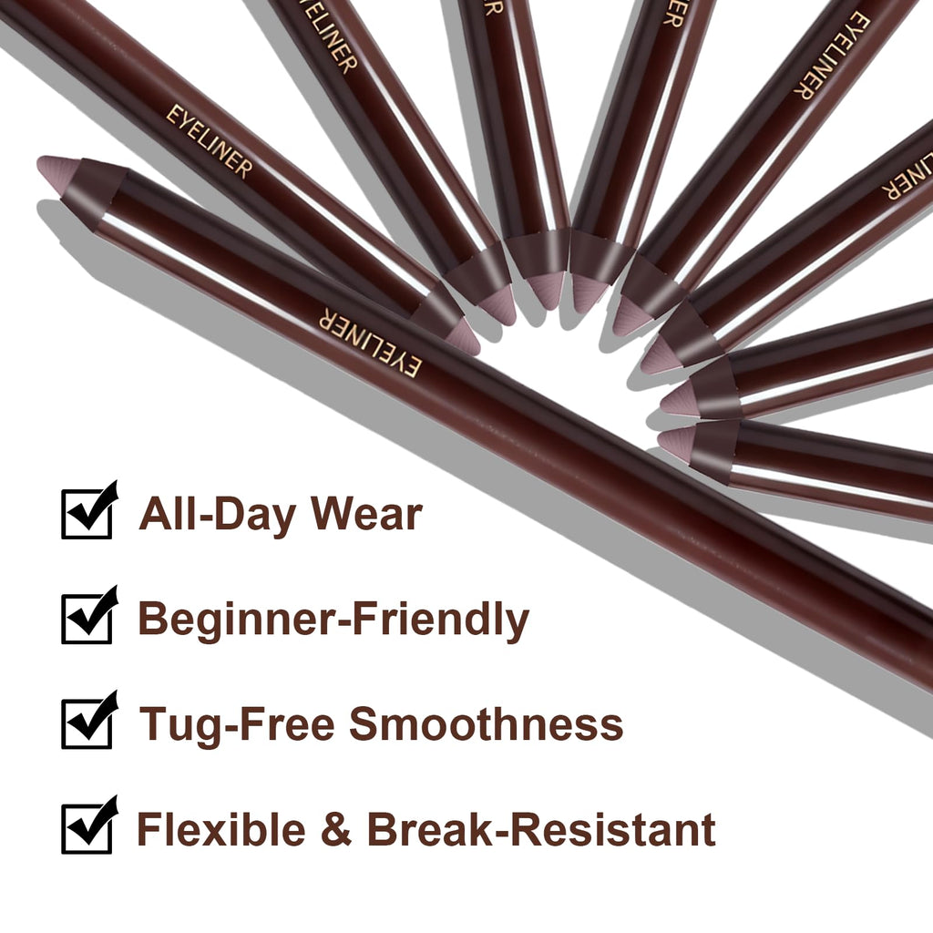 Brenqe Plum & Chocolate Eyeliner Set 2PCS – Waterproof and Long-Lasting