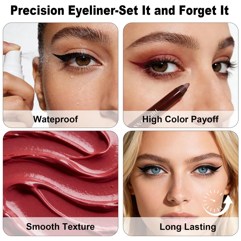 Brenqe Plum & Chocolate Eyeliner Set 2PCS – Waterproof and Long-Lasting