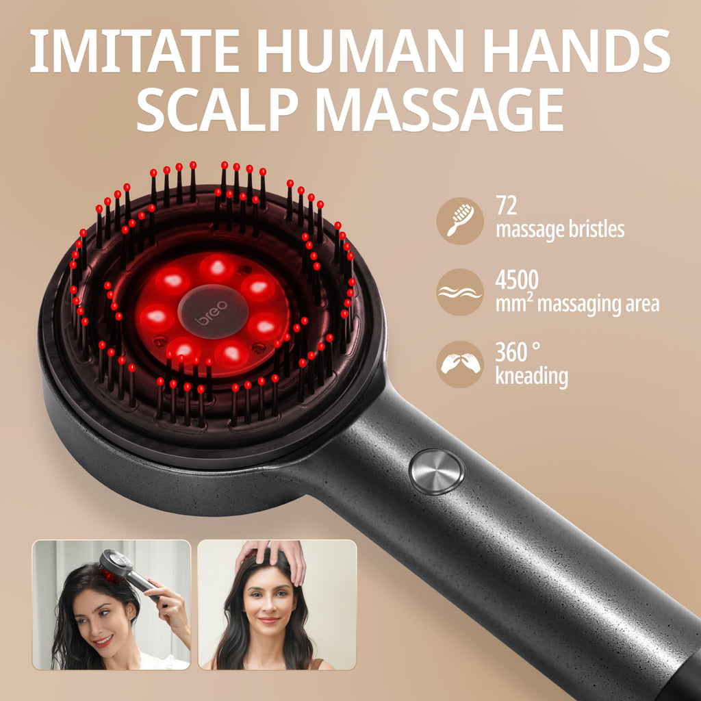 Breo Scalp 3L Laser Hair Growth Comb – 650nm Infrared, 360° Scalp Massage, Waterproof