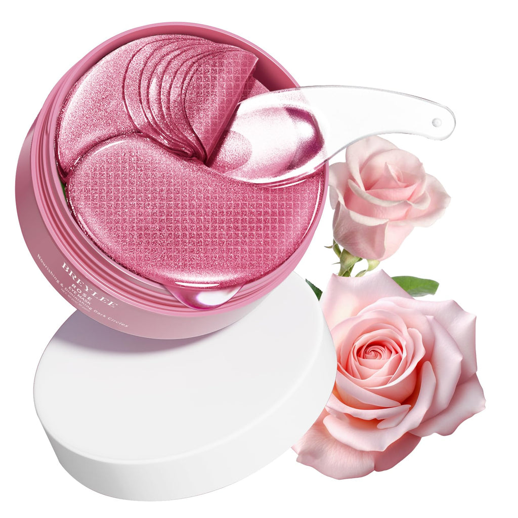 BREYLEE Flamingo Pink Eye Mask – 60 Patches for Puffy Eyes, Dark Circles & Fine Lines