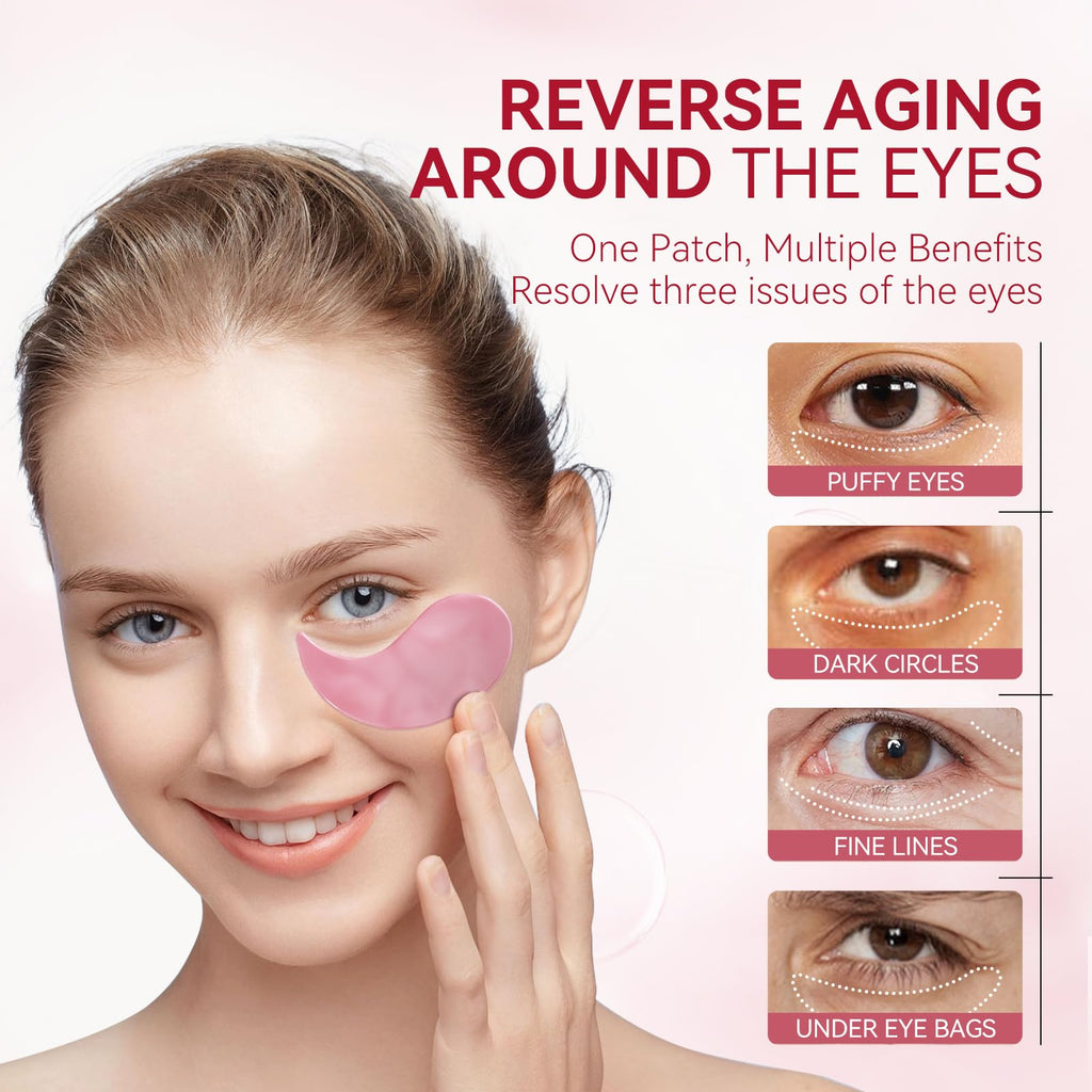 BREYLEE Rose Eye Patch – Hydrating Under Eye Patches (60 Pcs) for Puffy Eyes