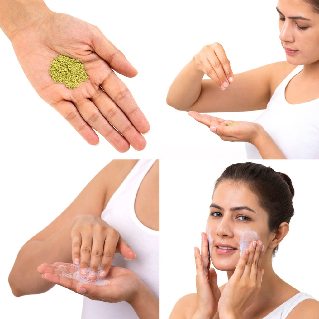 BRILLARE Real Neem Powder Facial Cleanser – Oil Control Face Wash, 15g | Vegan & Sulfate-Free
