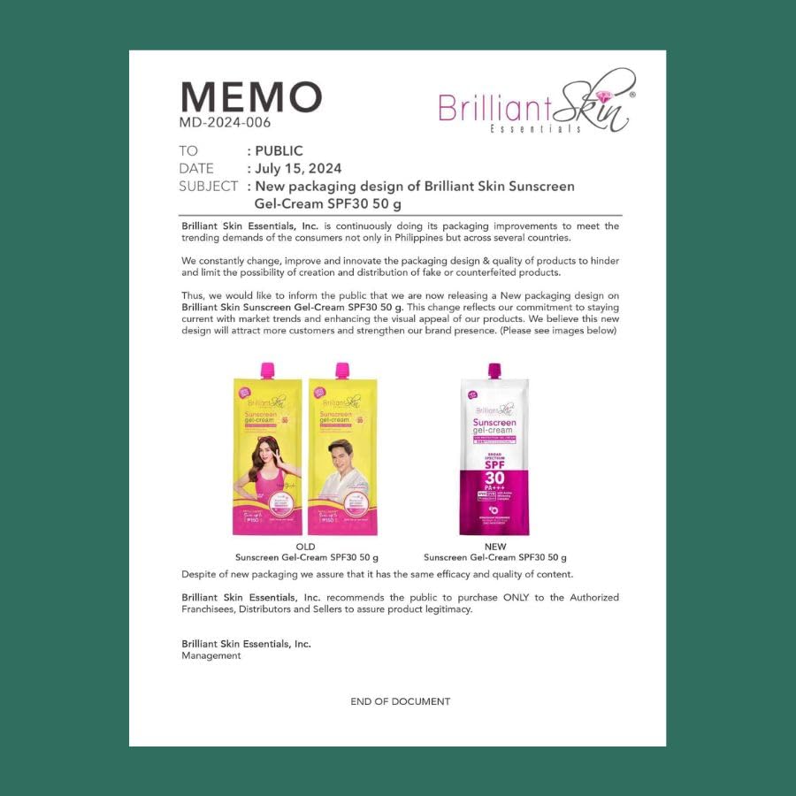 Brilliant Sunscreen Gel-Cream SPF 30 – 2 Pack | Lightweight, Water-Resistant Sun Protection