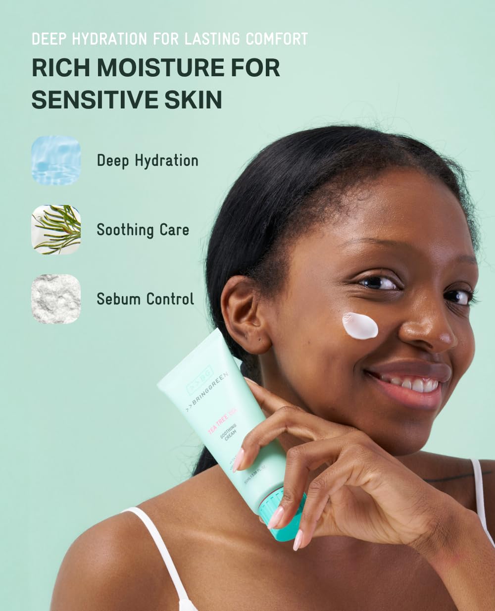BRING GREEN Tea Tree Cica Soothing Cream Plus 100ml – Pack of 2