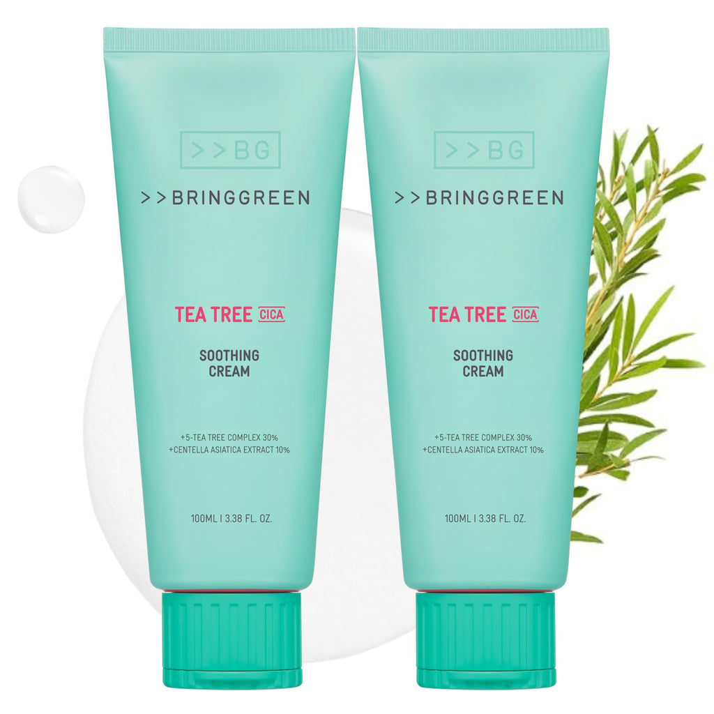 BRING GREEN Tea Tree Cica Soothing Cream Plus 100ml – Pack of 2